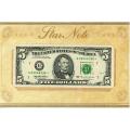 1995 $5 STAR Note 7-G Chicago Reserve Bank BEP Folder CU