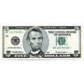1999 $5 STAR Federal Reserve Note UNC