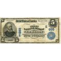 1902 $5 National Bank Note Lebanon PA Charter #655 VG