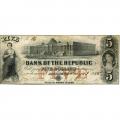 Rhode Island Providence 1855 $5 Bank of the Republic RI-385 G8a VF