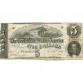 $5 1863 Confederate Bank Note T60 VF cancelled