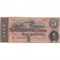$5 1864 Confederate Note Richmond VA UNC