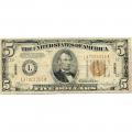 1934A Hawaii $5 Federal Reserve Note VG