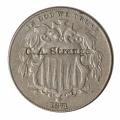 U.S. Merchant Token Shield Nickel 1871 "C.A. Strange" Counterstamp