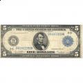 1914 $5 Federal Reserve Note G-VG