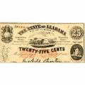 Alabama 25 Cents 1863 Confederate Treasury Note AL-3 UNC
