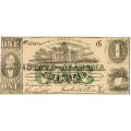 Alabama 1 Dollar 1863 Confederate Treasury Note AL-5 XF