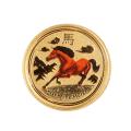 Australian Perth Mint Series II Lunar Gold 1/10 Ounce 2014 Horse Colorized