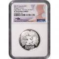Australia $1 Silver 2021P Winged Victory PF70 NGC Mercanti signed