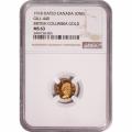 Canada British Columbia Gold Jewelry Token 1918 G&L-440 MS63 NGC