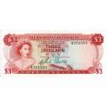 Bahamas 3 Dollars 1965 P#19a AU