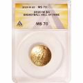 Certified Commemorative $5 Gold 2020-W Basketball HOF MS70 ANACS