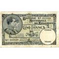 Belgium 5 Francs 1929 P#97b F