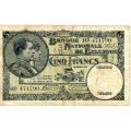 Belgium 5 Francs 1929 P#97b VG