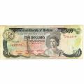 Belize 10 Dollars 1983 P#44a F