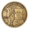 Christmas Bronze 2013 Happy Holidays Snowman with Top Hat 1oz X-3 