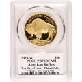 Certified Proof Gold Buffalo 2019-W PR70 PCGS First Day of Issue Moy sig.