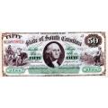 South Carolina Columbia 1872 $50 Revenue Bond Scrip CR-15 UNC