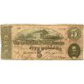$5 1864 Confederate note Richmond VA G-VG