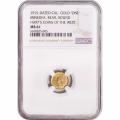 California Gold Jeweler's Token 1915 Minerva-Bear "1 Dollar" MS61 NGC