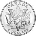 Canada $5 Silver PF 2005 WWII 60th Anniversary
