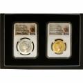 Canada Peace Dollar Gold & Silver Set 2022 Ultra High Relief--Pulsating PF70 NGC Taylor sig.