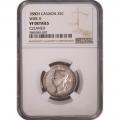 Canada 25 Cents 1880H Wide 0 VF Details NGC