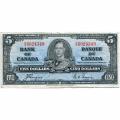Canada 5 Dollars 1937 P#60c VF