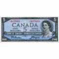 Canada 5 Dollars 1955-1961 P#77a XF