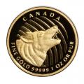 Canada 1 Ounce Gold Wolf 2014 Proof .99999 pure