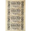 Louisiana New Orleans $10 Uncut Sheet 1846 Canal Bank LA105-X3 Cancelled