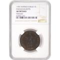 Certified Colonial Massachusetts Cent 1787 Horned Eagle AU Details NGC