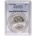 Certified Commemorative Dollar 1993-D WWII MS70 PCGS