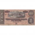$10 1864 Confederate Note Richmond VA F-VF