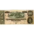 $10 1864 Confederate Note Richmond VA G-VG