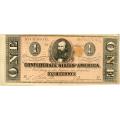 $1 1864 Confederate Note Richmond VA VF