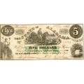 Alabama Montgomery $5 1864 Confederate Treasury Note AL-6 XF