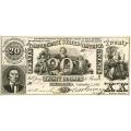 $20 1861 Confederate Note T-20 UNC