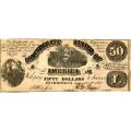 $50 1861 Confederate Bank Note T14 UNC