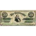$50 1861 Confederate Bank Note T16 XF