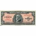 Cuba 5 Pesos 1949 P#78 VF