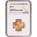 Denmark 20 Kroner Gold 1916 MS65 NGC