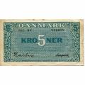 Denmark 5 Kroner 1947 P#35d F