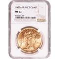 France 100 Francs Gold 1908A MS62 NGC