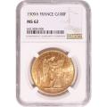 France 100 Francs Gold 1909A MS62 NGC
