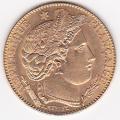 France 10 francs gold coin, 1895-1899 Cerus
