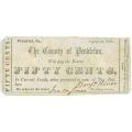Virginia Franklin 50 Cents 1862 County Note VF cut corners