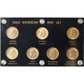 7 Mints Gold Sovereign Set George V AU-UNC