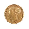 Great Britain Gold Sovereign 1873 Shield Die #6 AU