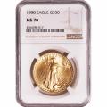 Certified American $50 Gold Eagle 1988 MS70 NGC